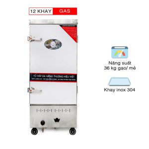 Tủ nấu cơm 12 khay gas nhập khẩu