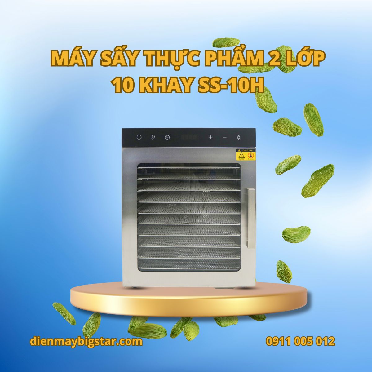 Máy sấy thực phẩm 2 lớp 10 khay SS-10H