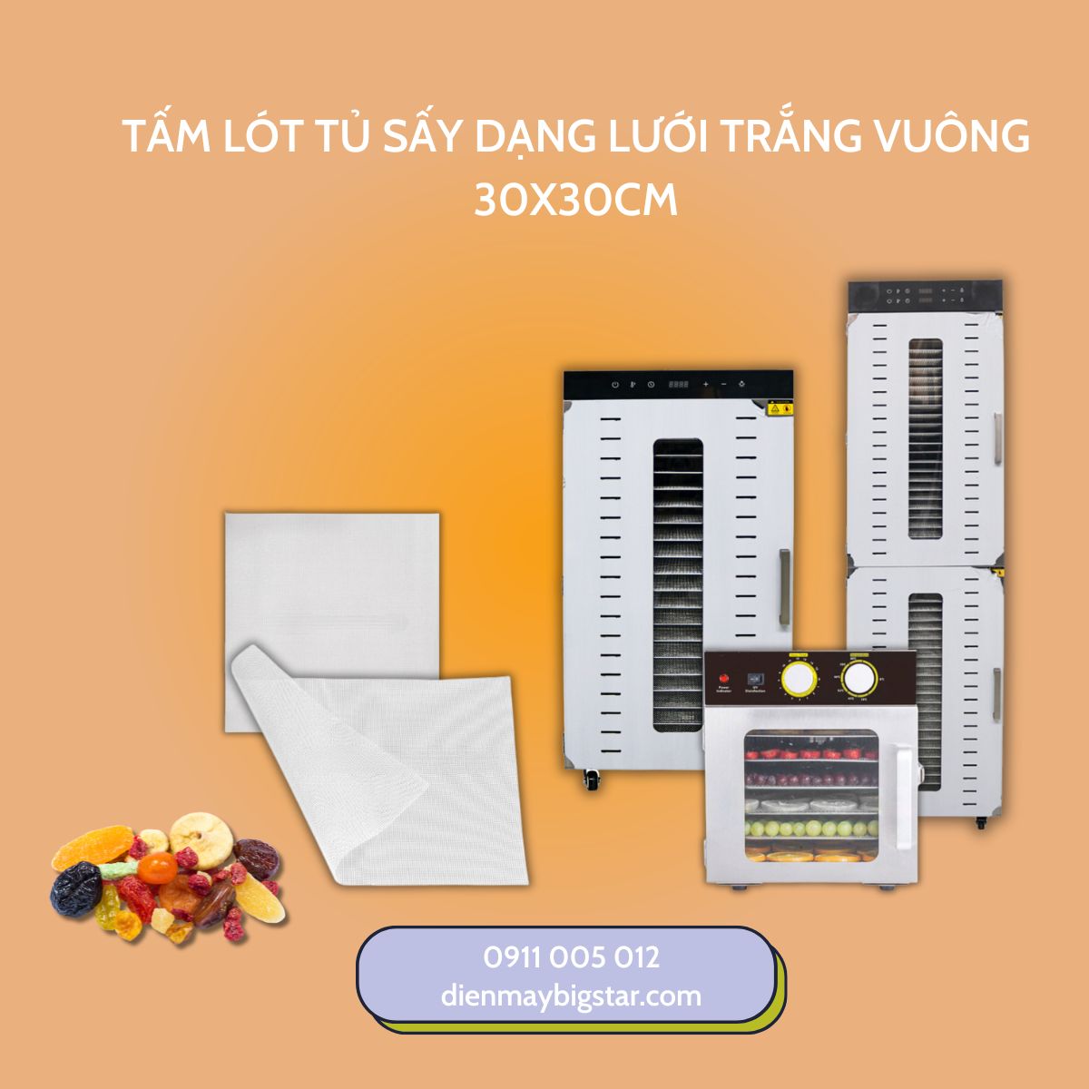 Tấm lót tủ sấy dạng lưới trắng vuông 30x30cm