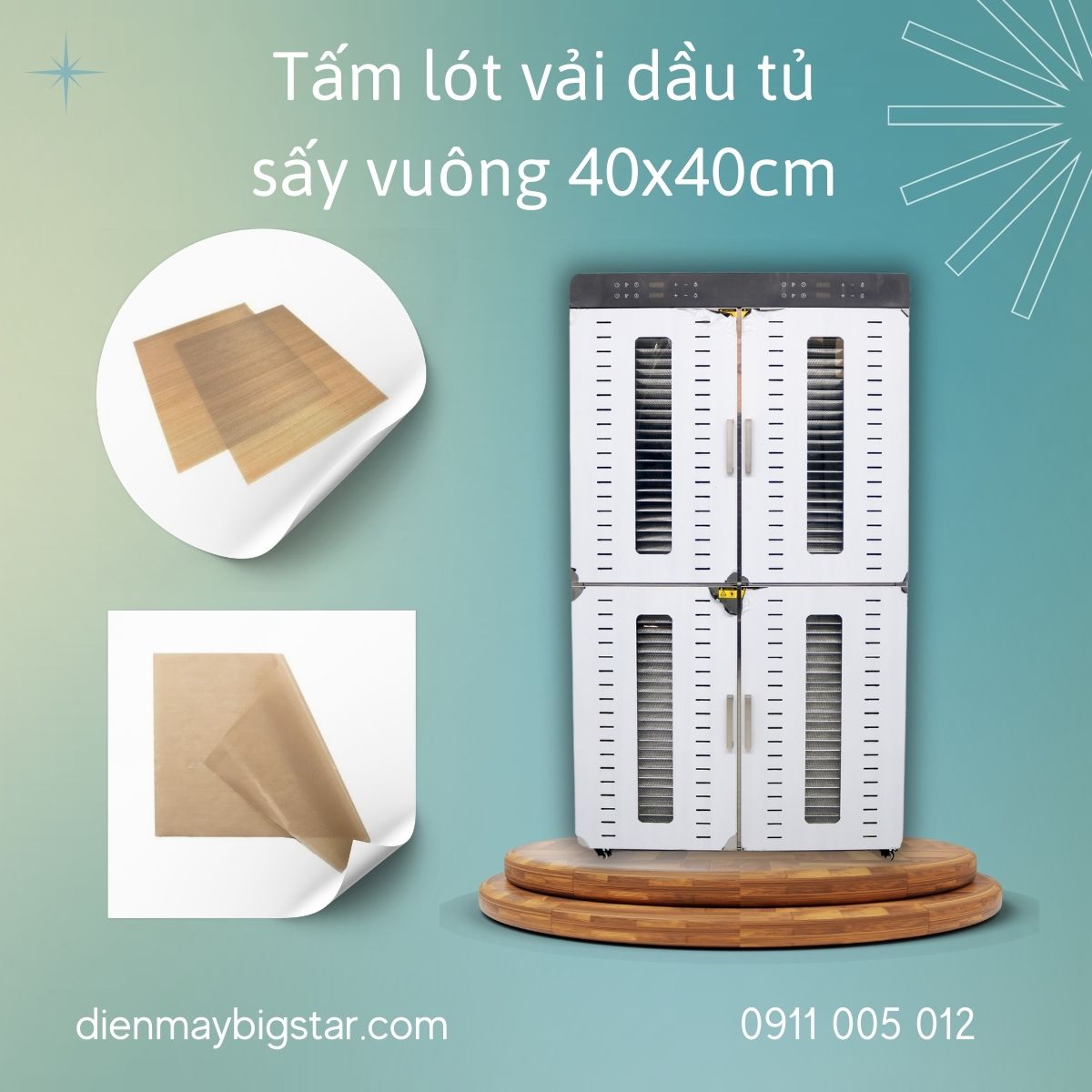 Tấm lót vải dầu tủ sấy vuông 40x40cm