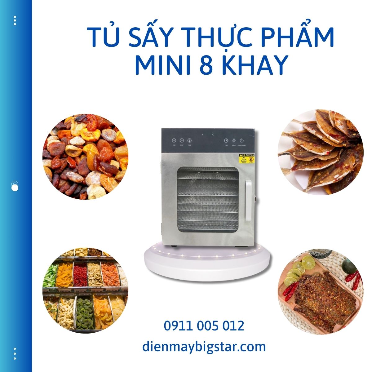 Tủ sấy thực phẩm mini 8 khay