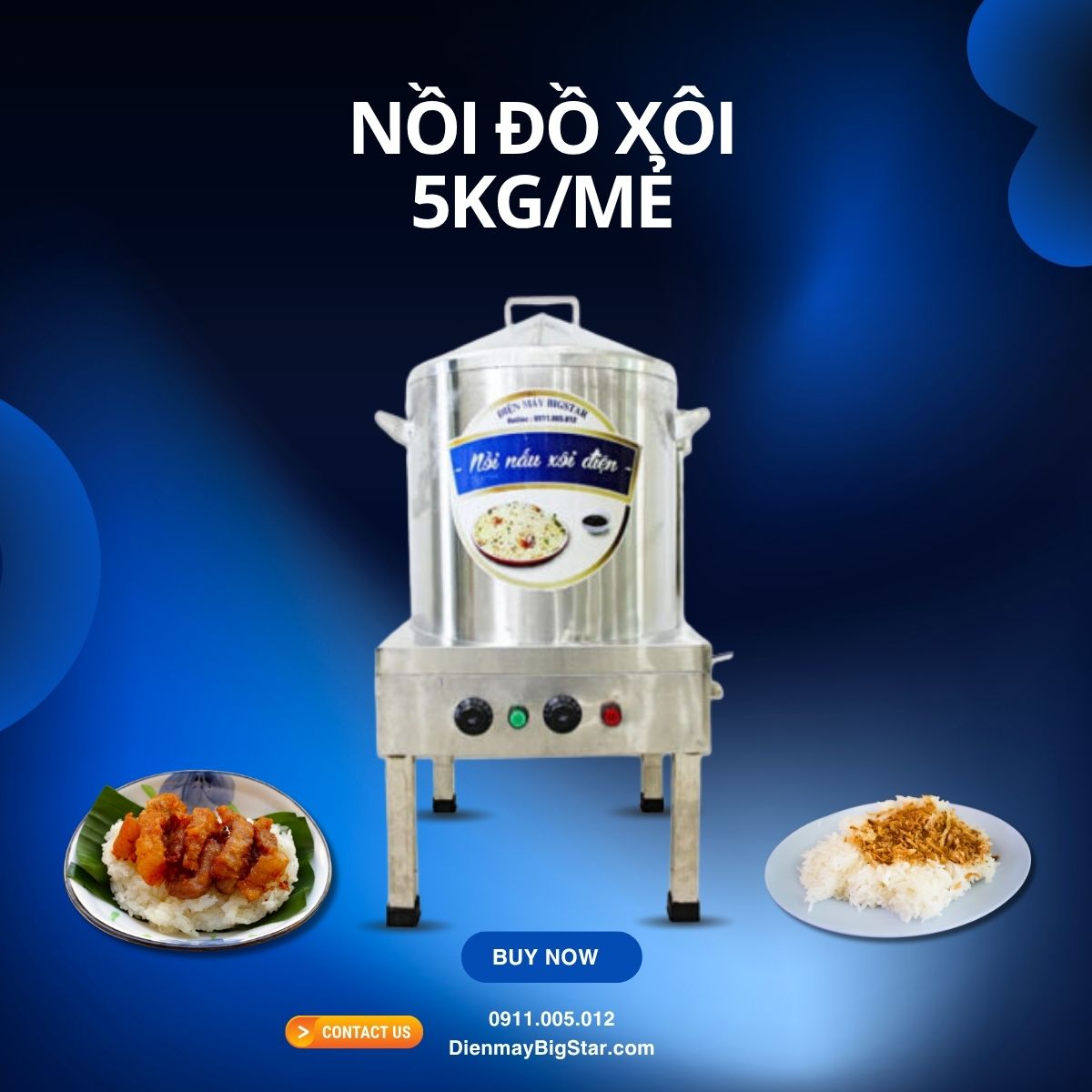 Nồi đồ xôi 5kg/mẻ 12 nồi đồ xôi 5kg/mẻ