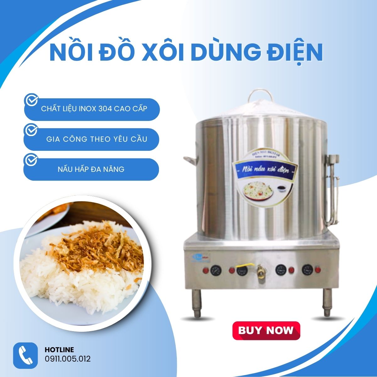 Nồi đồ xôi dùng điện 16 noi do xoi dung dien 1111